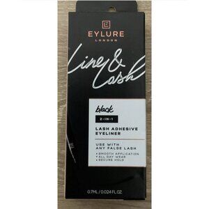 Eylure 2 in 1 Line & Lash Black Adhesive Eyeliner USE WITH ANY LASHES New In Box